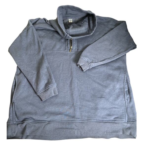 Old Navy Half-Zip Pullover Oversized Sweatshirt Heather Blue Athleisure Size L - Picture 4 of 7